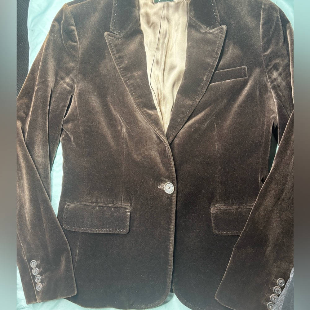 J. Crew Chocolate Velvet Blazer